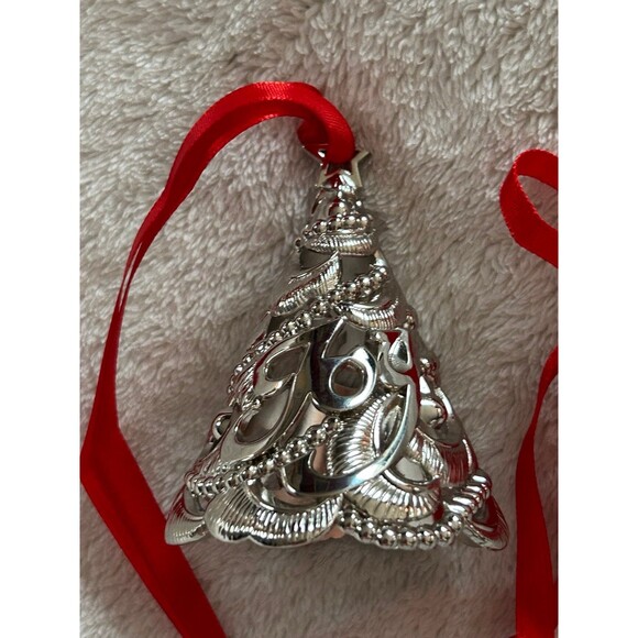 Lenox Laurels Joy Porcelain Angel and Lenox Joy Silver Christmas Tree Ornaments - Picture 11 of 12